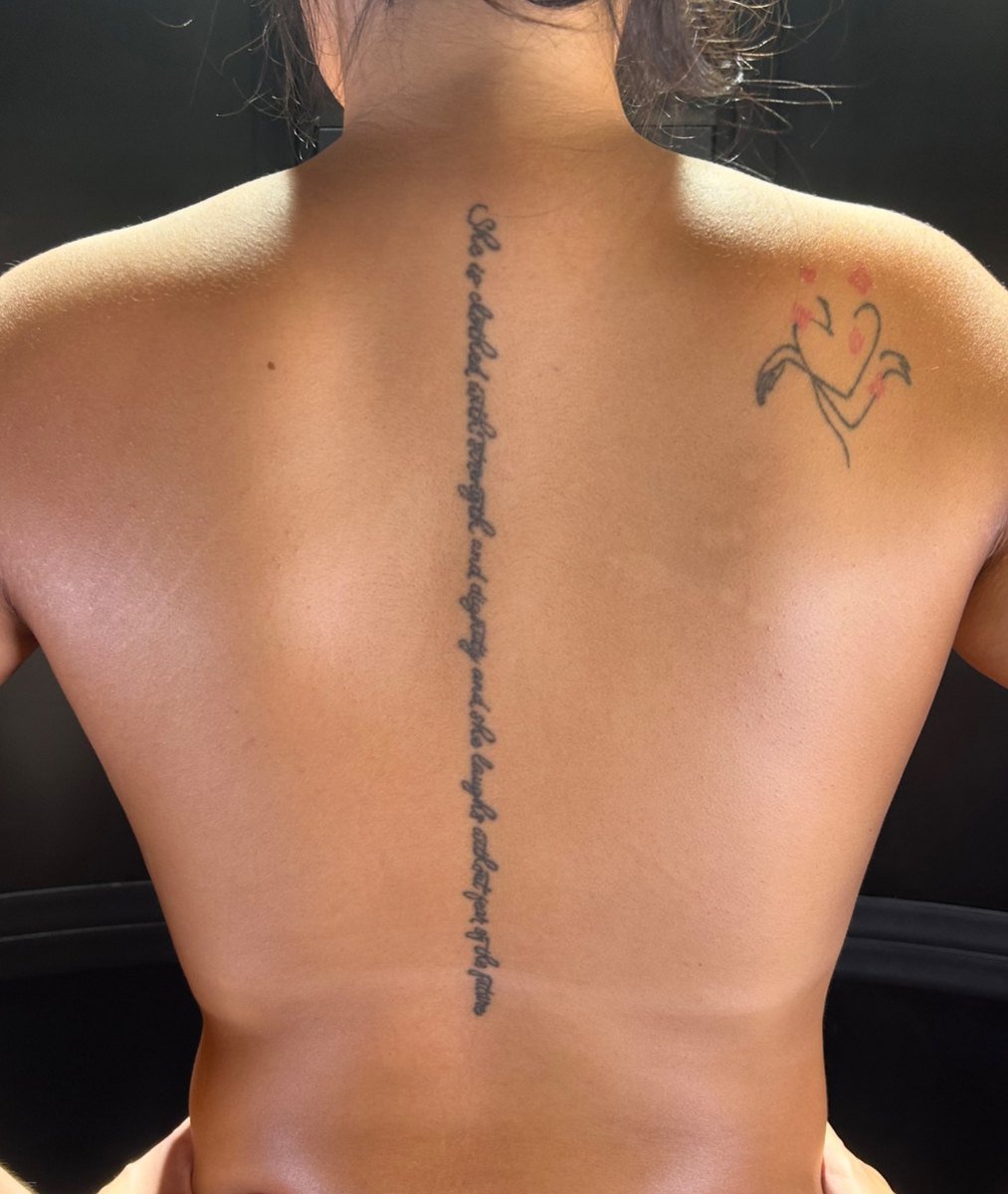 Custom spray tan back detail